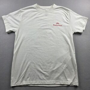 Budweiser King of Beers Graphic T-Shirt Mens XL White Eagle Logo Short Sleeve